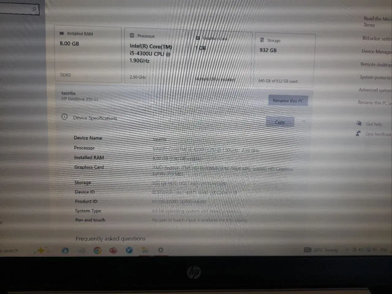 لپتاپ HP Elitebook 850 G1|رایانه همراه|همدان, |دیوار