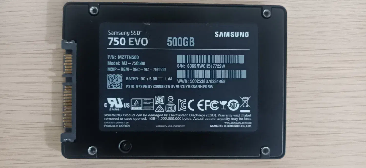 Samsung SSD 750 EVO 500GB|قطعات و لوازم جانبی رایانه|لامرد, |دیوار