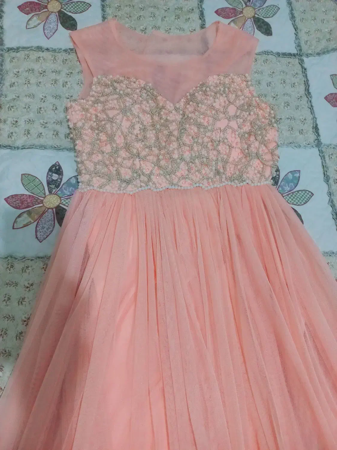 لباس مجلسی مروارید دوزی دامن تور|لباس|قرچک, پارس سرام|دیوار