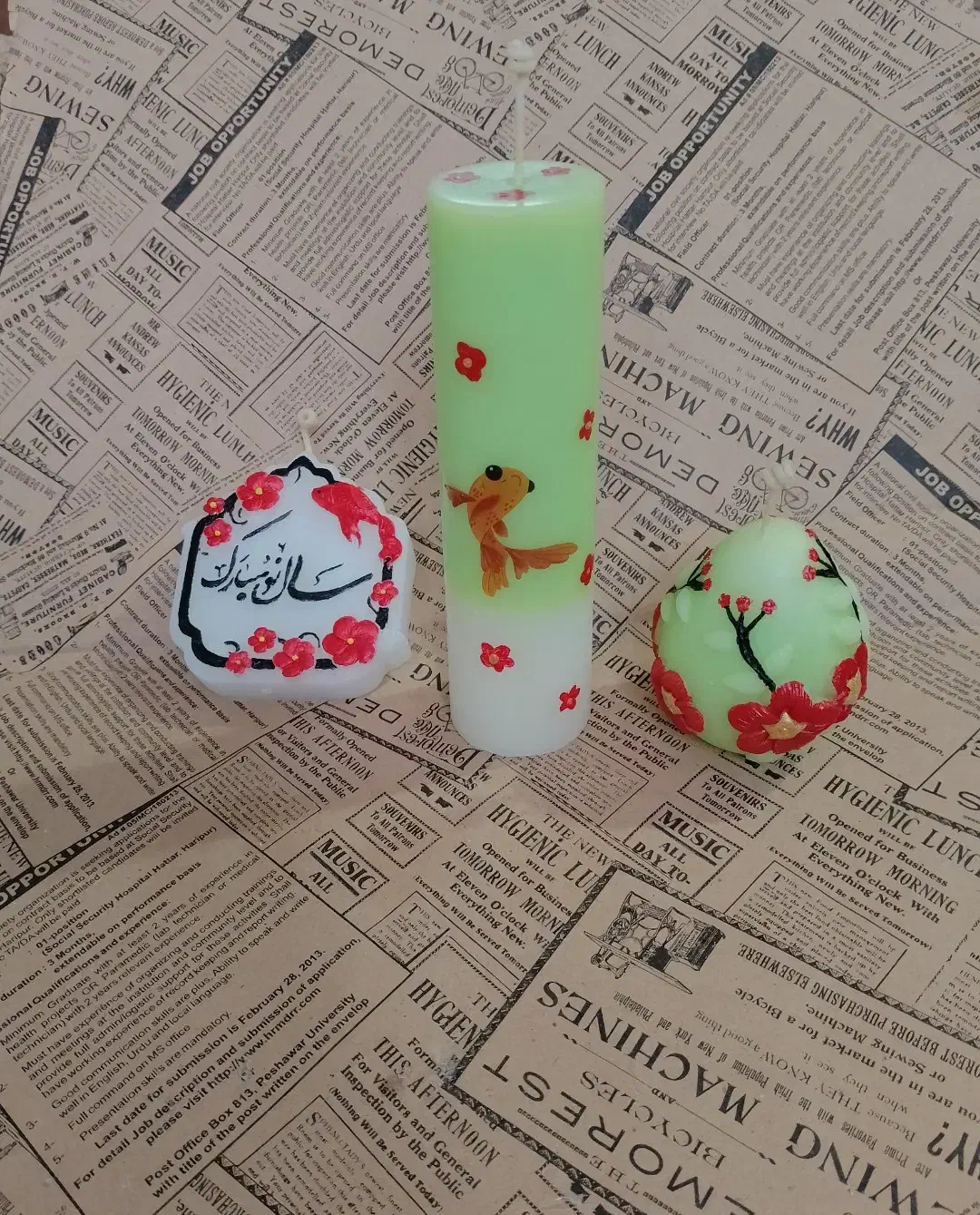 هفت‌سین ، شمع عید نوروز ، سبزه نارنج ، ماهی قرمز|صنایع دستی و سایر لوازم تزئینی|مرزیکلا, |دیوار