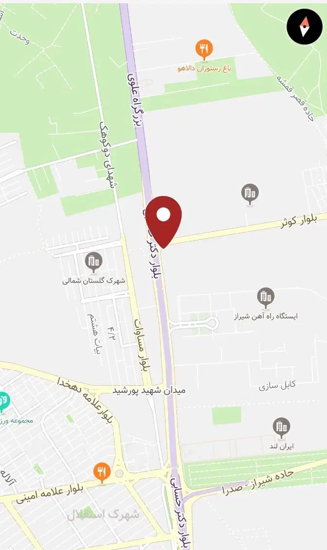 زمین 500 متری روبه روی گلستان شمالی اول بلوار کوثر|فروش زمین و ملک کلنگی|شیراز, شهرک قمشه|دیوار