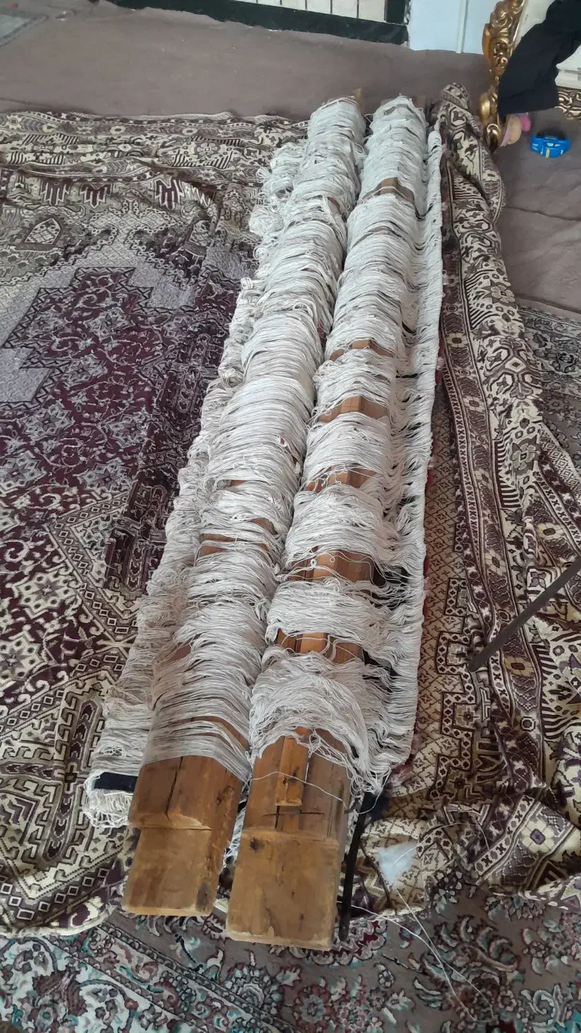 فرش دستباف نمیه کاره|فرش|خوی, |دیوار