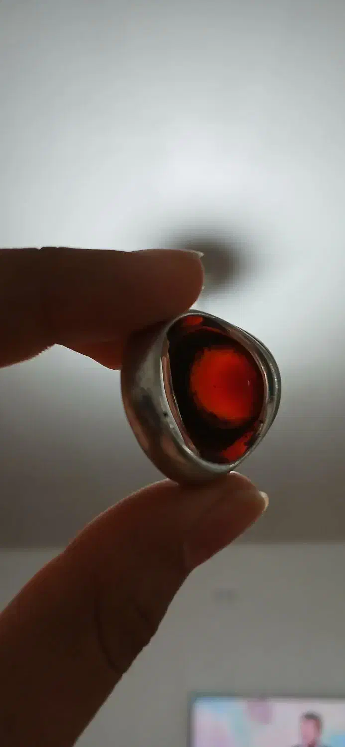 انشگتر مردانه عقیق کلوخه قدیمی|کلکسیون اشیاء عتیقه|فریمان, |دیوار