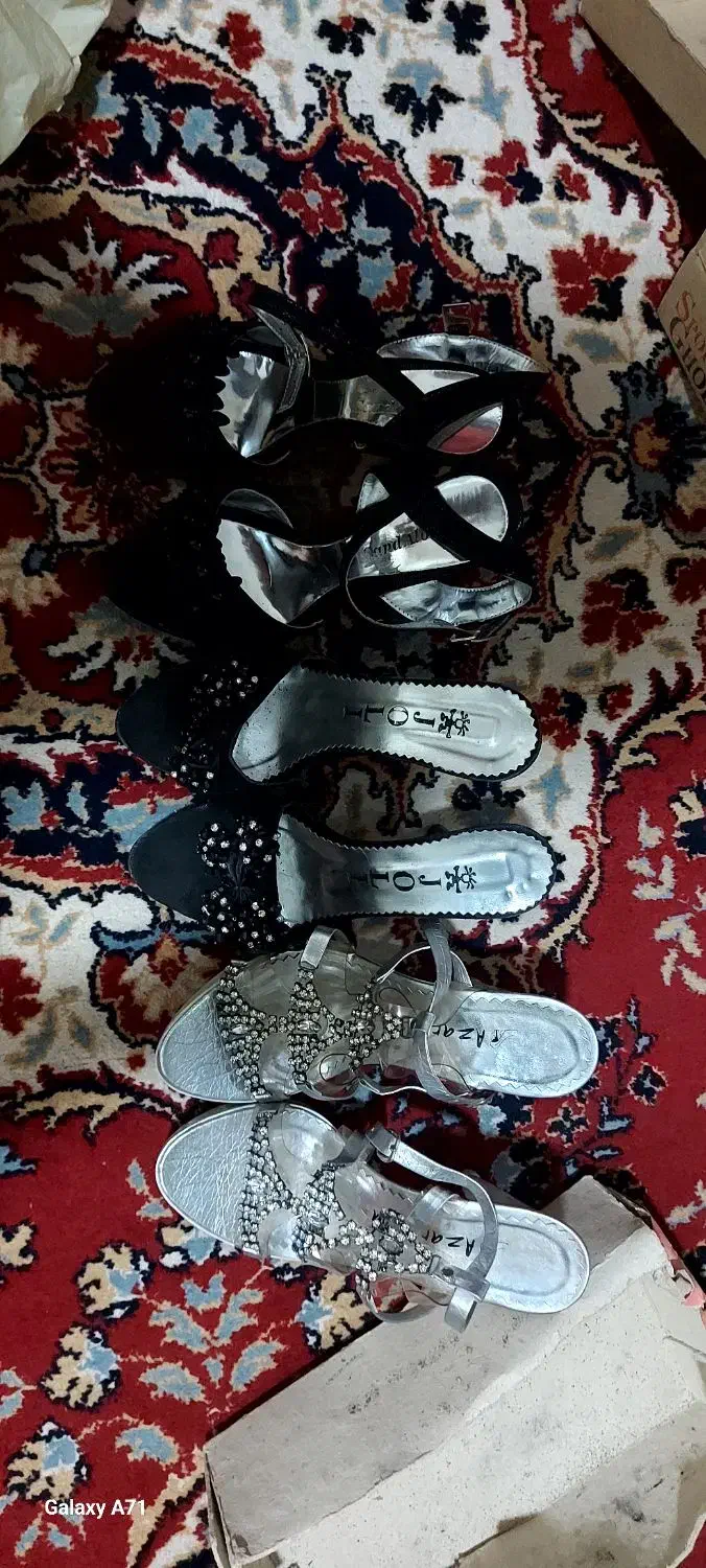 ۳ جفت کفش زنانه مجلسی برای جشن عروسی و غیره|کیف، کفش، کمربند|اهواز, رسالت|دیوار