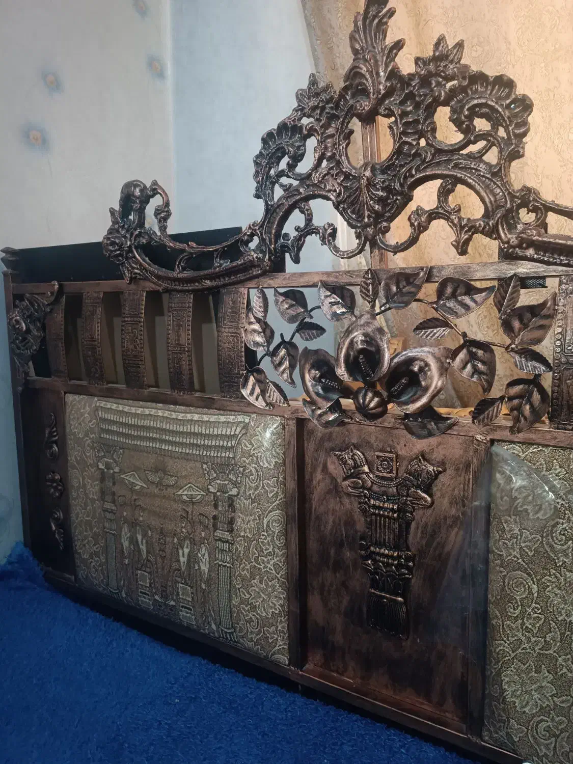 تخت فرفروژه دو نفره همراه با خوشخواب|تخت و سرویس خواب|مشهد, ثامن|دیوار