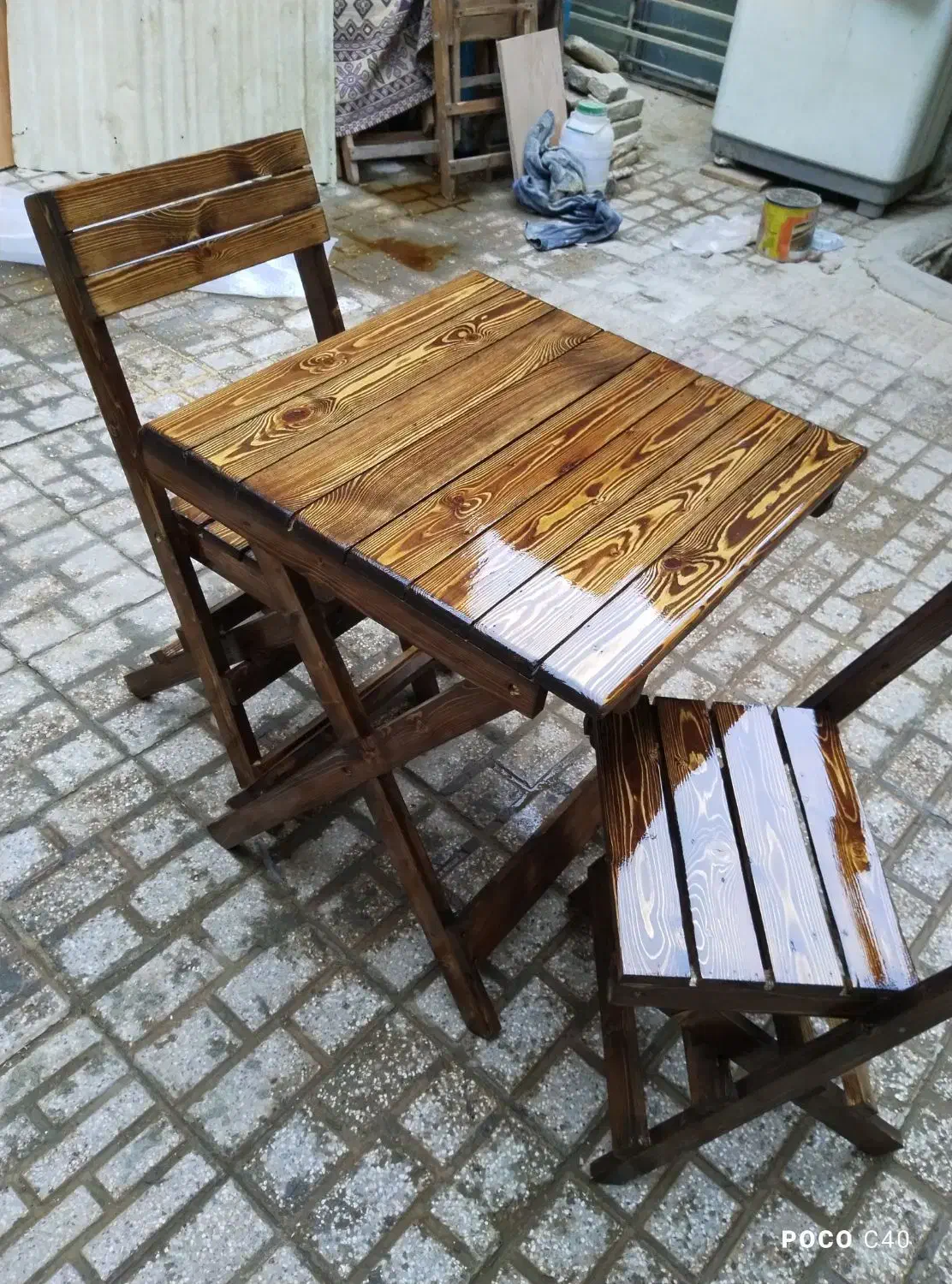 میزوصندلی تاشوچوب روسی نهارخوری|میز و صندلی غذاخوری|مشهد, بهمن|دیوار