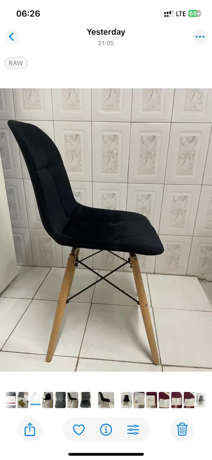 صندلی پایه چوبی مشکی|میز و صندلی غذاخوری|رشت, منظریه|دیوار