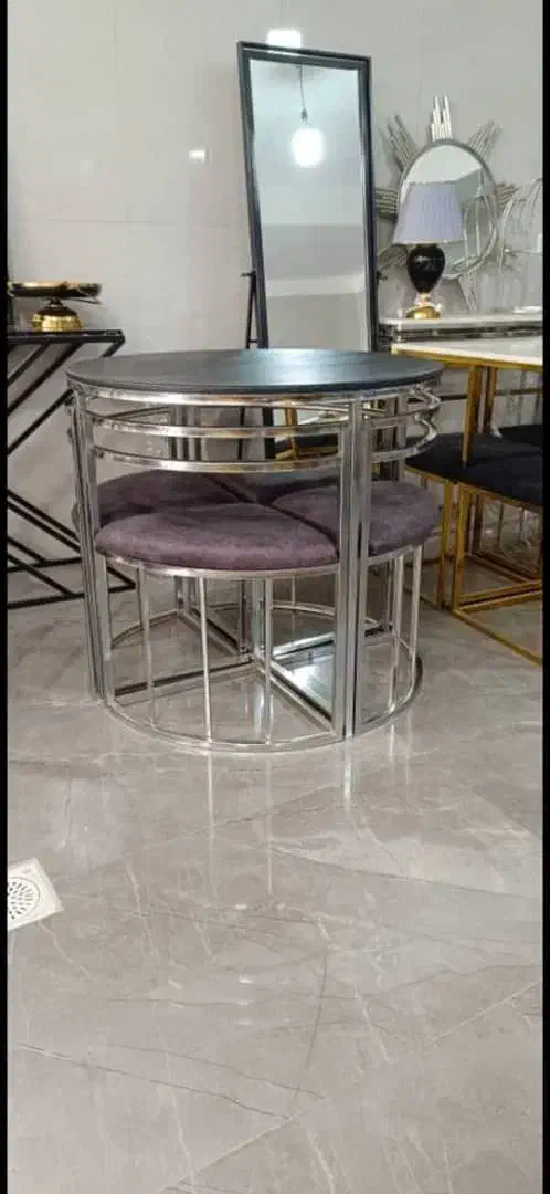 میز ناهار خوری گرد فلزی|میز و صندلی غذاخوری|اصفهان, کساره|دیوار