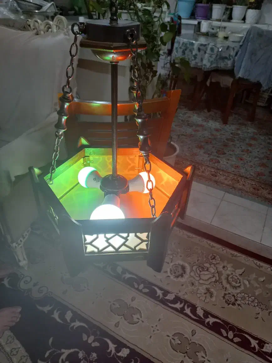 لوستر چوبی زیبا|لوستر و چراغ آویز|اندیمشک, |دیوار