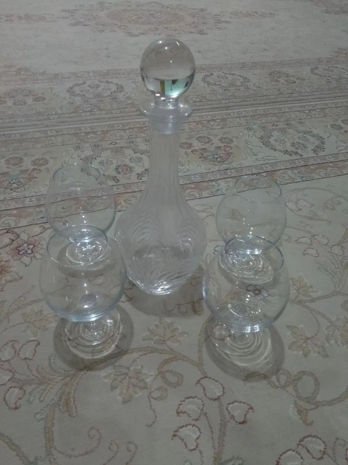 جاشرابی وجام شراب خوری کریستال|کلکسیون اشیاء عتیقه|بم, |دیوار