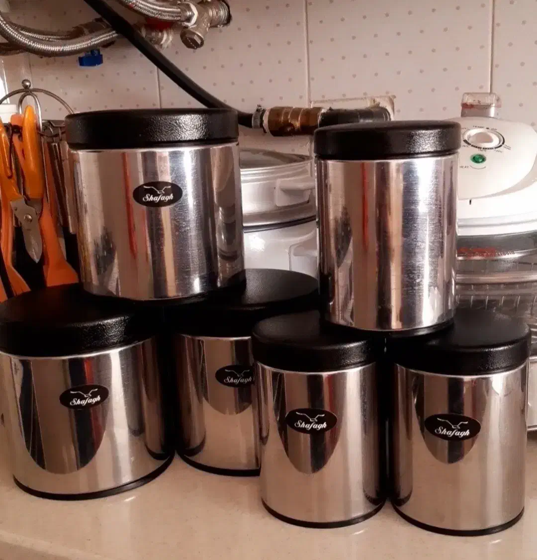 ظروف استیل|ظروف نگهدارنده، پلاستیکی، یک‌بارمصرف|بیرجند, |دیوار