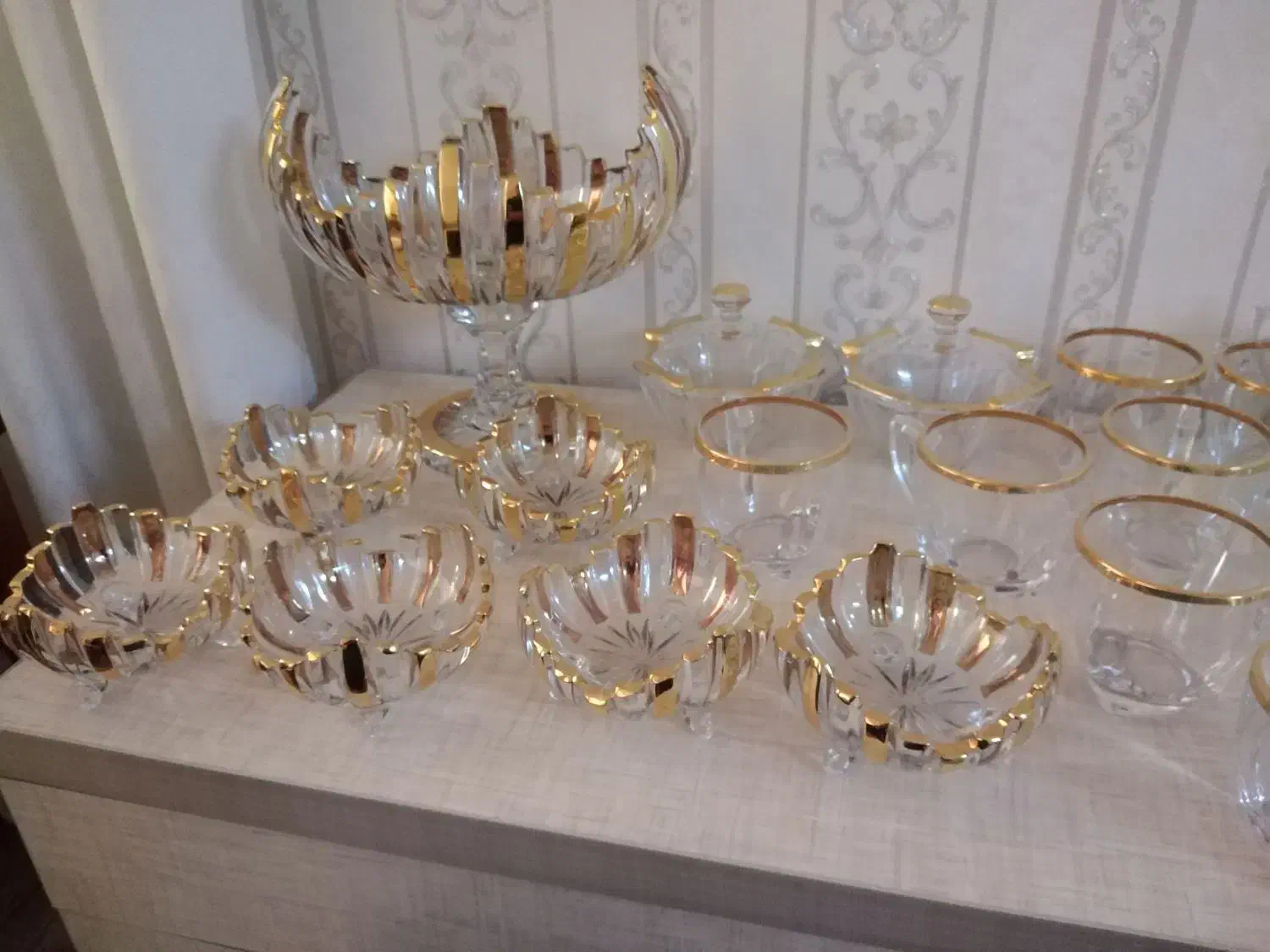 سرویس کریستال خارجی|ظروف سرو و پذیرایی|تهران, شمشیری|دیوار