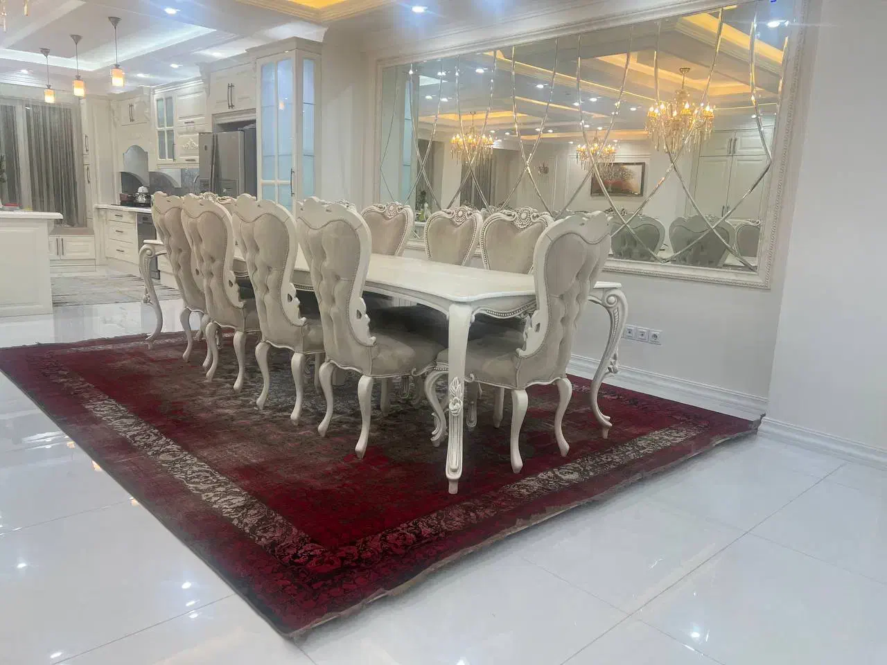 میز غذا خوری ۱۰ نفره|میز و صندلی غذاخوری|هشتگرد, هشتگرد قدیم|دیوار