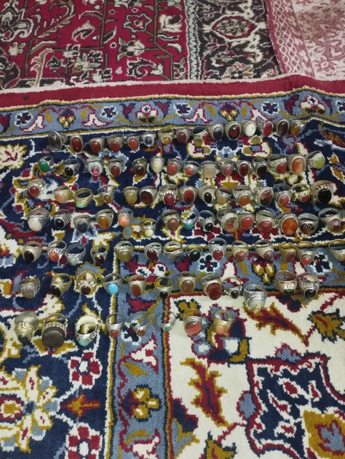 کلکسیون انگشتر رکاب نقره نگین سنگ قیمتی|جواهرات|تهران, شهران شمالی|دیوار