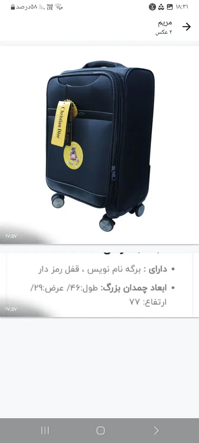 چمدان بزرگ مارک کریستین دیور|کیف، کفش، کمربند|ری, دیلمان|دیوار