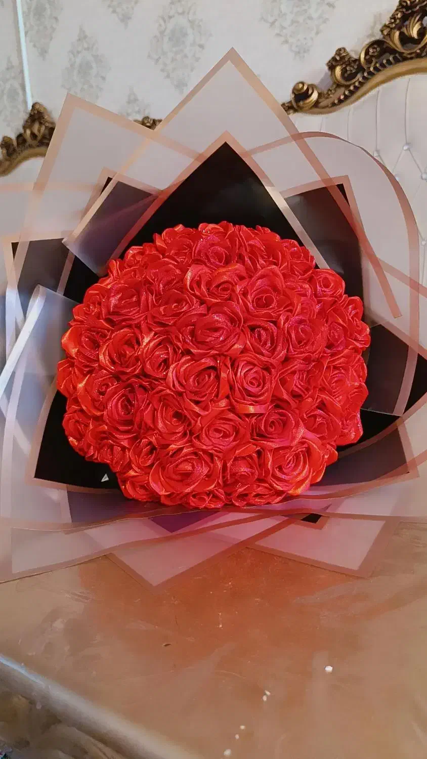 دسته گل روبانی ،باکس گل،باکس پول|گل مصنوعی|خرمآباد, |دیوار