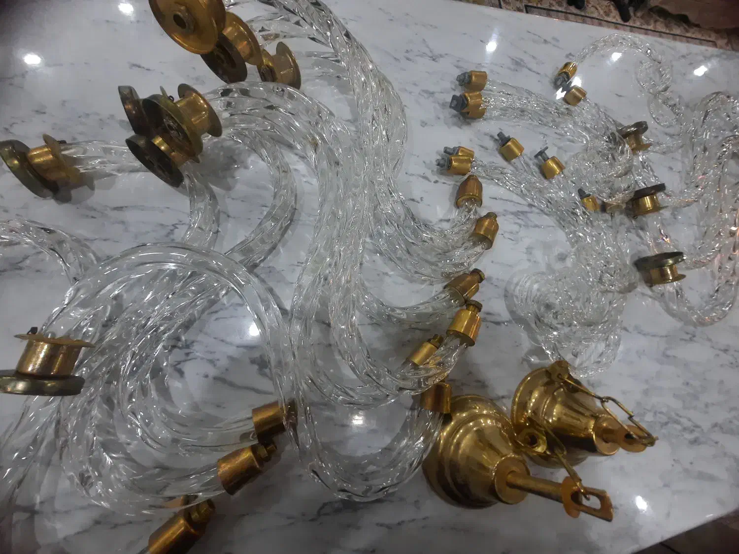 لوازم لوستر کریستال 12شاخه|لوستر و چراغ آویز|تهران, ستارخان|دیوار