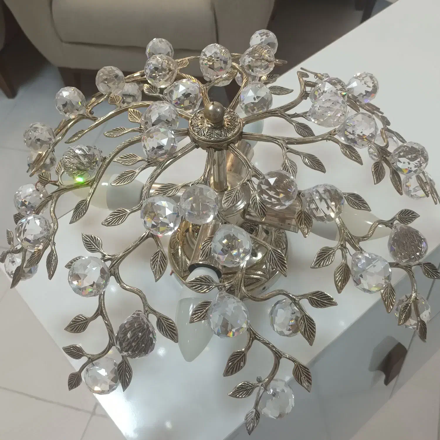 یک جفت لوستر برنجی ۴ شاخه|لوستر و چراغ آویز|مشهد, ارشاد|دیوار