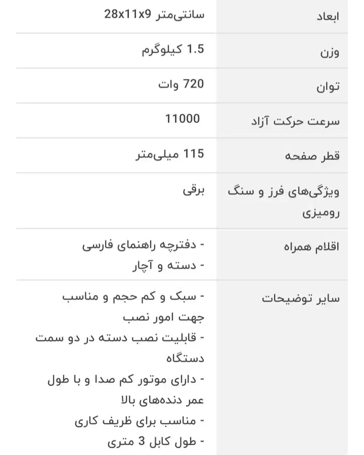 مینی فرز رونیکس|ابزارآلات|شیراز, سفیرشمالی|دیوار