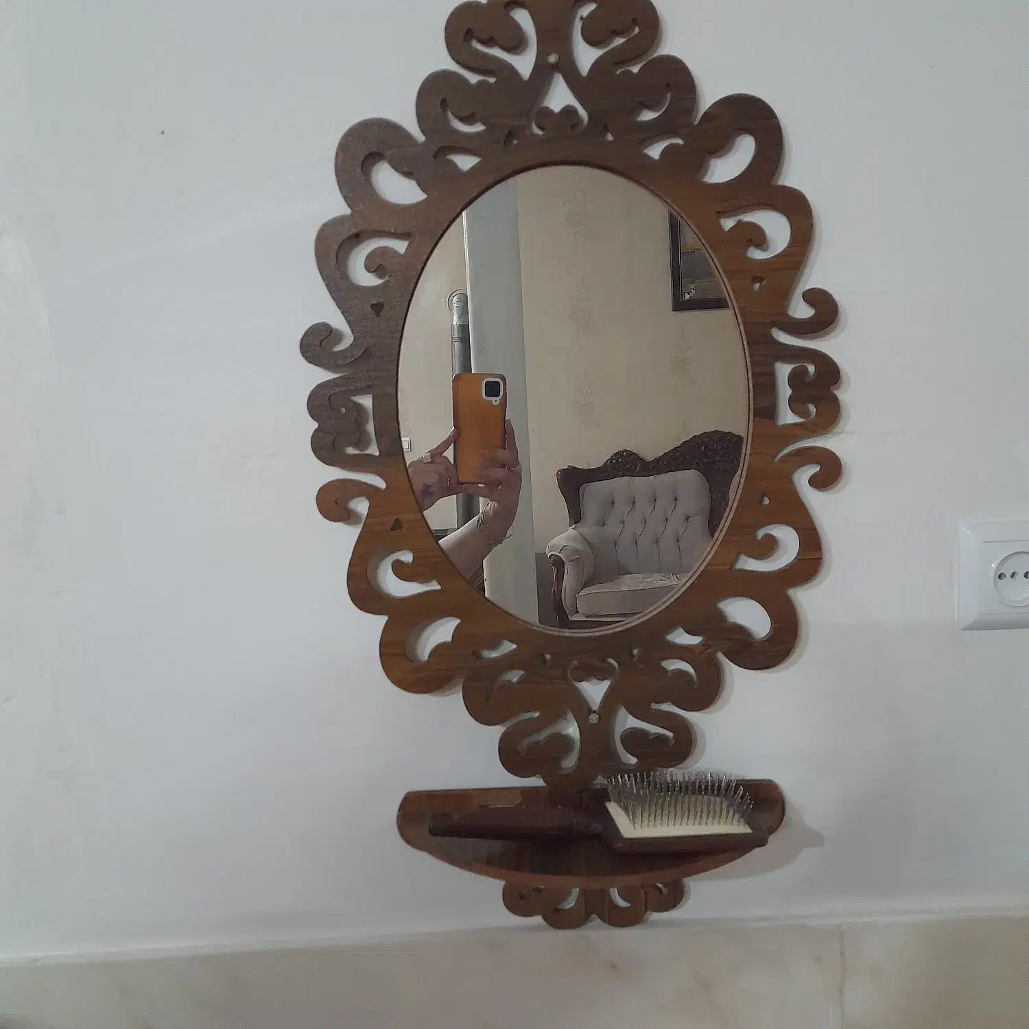 آینه چوبی|آینه|قم, در بهشت|دیوار