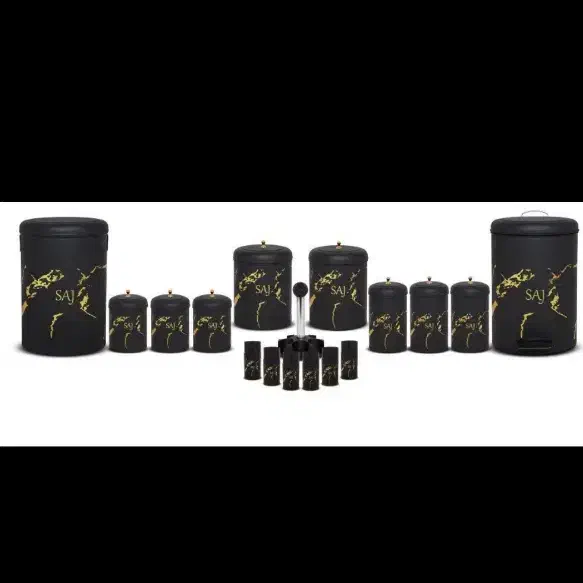 سرویس 17 پارچه آشپزخانه درب فانتزی طرح دار ساج|ظروف نگهدارنده، پلاستیکی، یکبارمصرف|کازرون, |دیوار