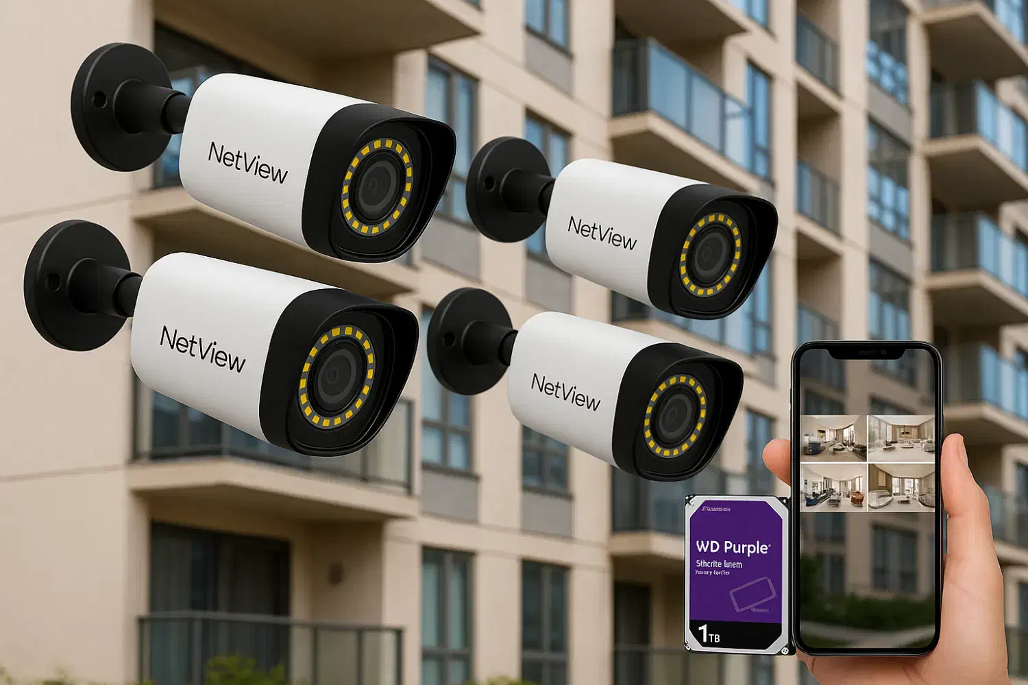 4عدوربین دیددر شب رنگی مدلE6/ویژه آپارتمانها|دوربین مداربسته|ارومیه, |دیوار