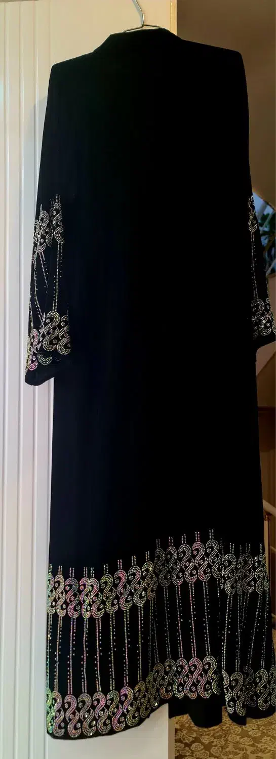 عبا مخمل اصل با نگین های هفت رنگ اصل|لباس|مریوان, |دیوار