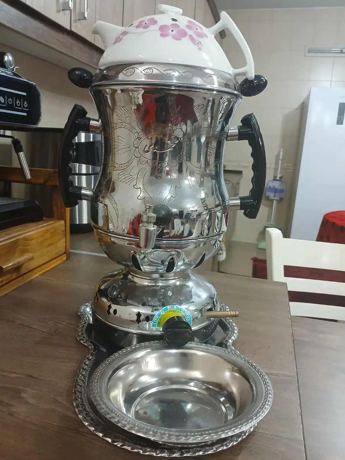 سماور استیل تمیز با قوری|سماور، چایساز، قهوهساز|شاهینشهر, عطار|دیوار