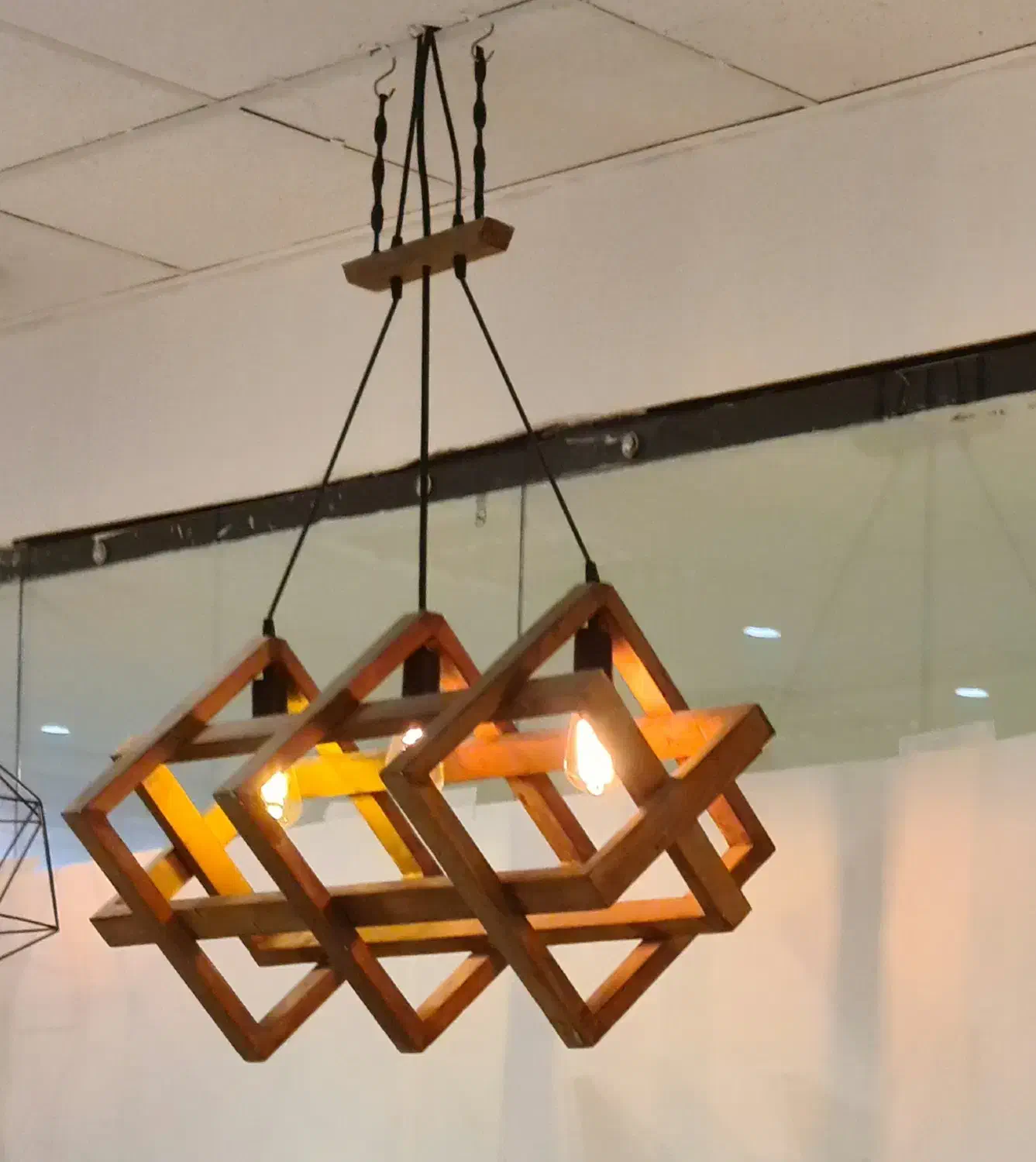 لوستر چوبی|لوستر و چراغ آویز|کرمان, |دیوار