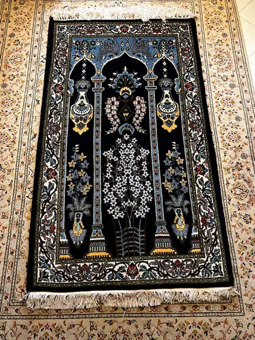 دو عدد قالیچه دستباف قم نو|فرش|تهران, اکباتان|دیوار