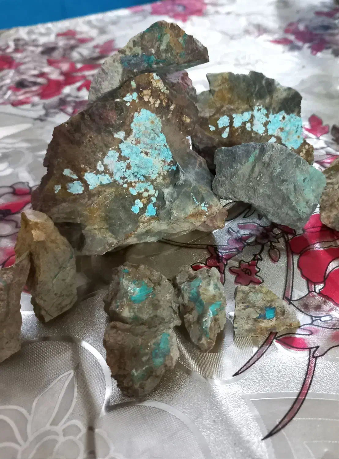 فیروزه خام نیشابور اصل|کلکسیون اشیاء عتیقه|مشهد, گاز|دیوار