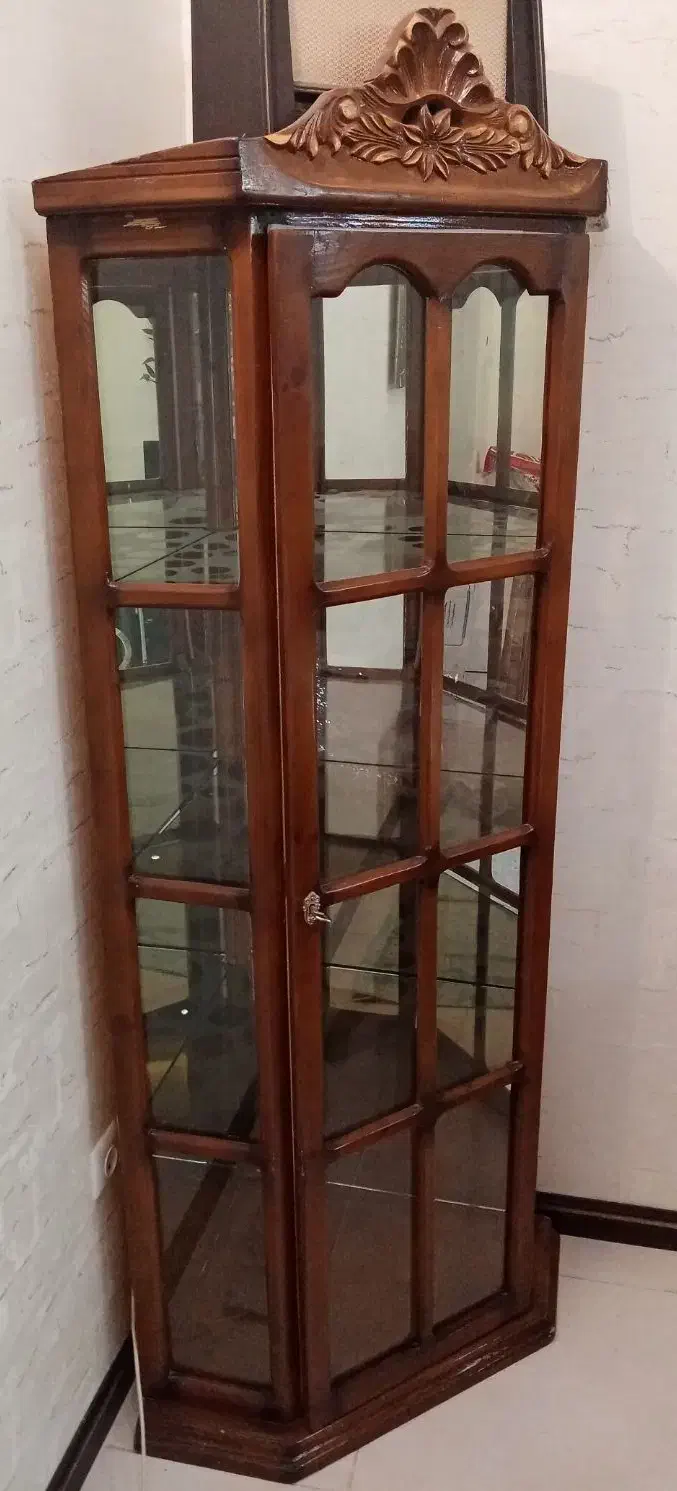 بوفه ویترین چوبی منبت|بوفه، ویترین، کنسول|قم, پردیسان|دیوار