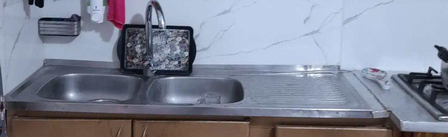 سینک ظرفشویی دولگنه|آب‌چکان و نظم‌دهنده ظروف|رودبنه, |دیوار