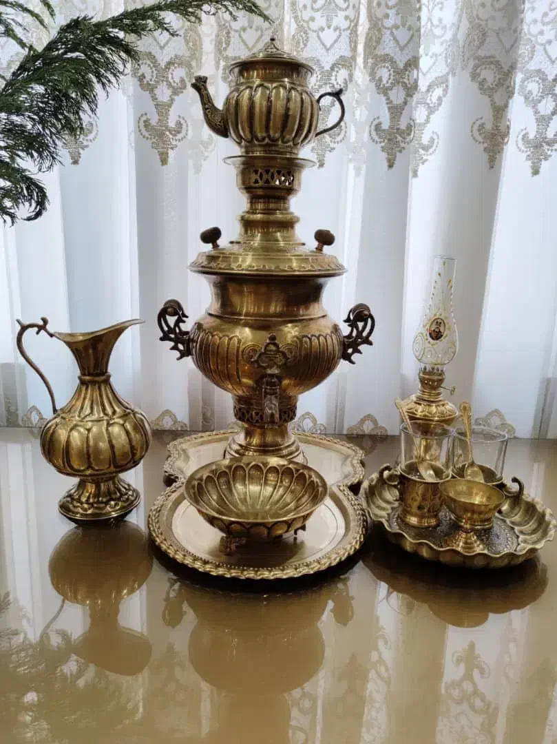 ست سماور زغالی برنج . سماور لیتری|سماور، چای‌ساز، قهوه‌ساز|ورامین, ورامین|دیوار