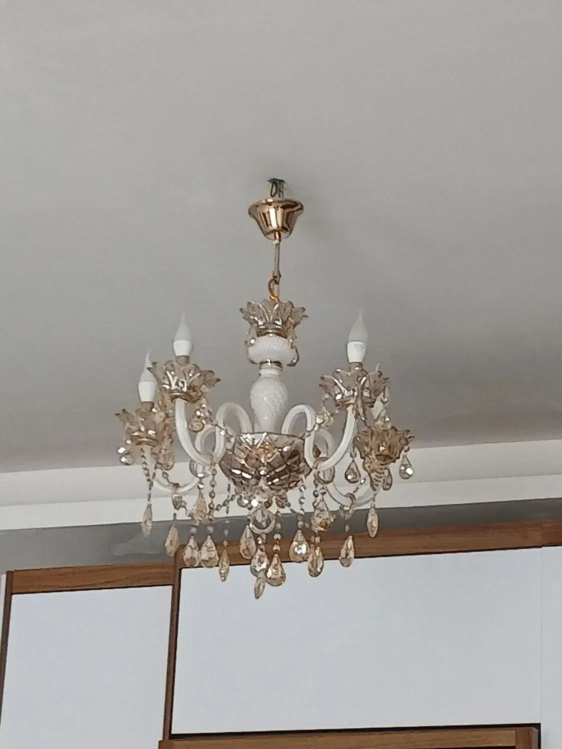 لوستر پنج شاخه کریستال|لوستر و چراغ آویز|تبریز, |دیوار