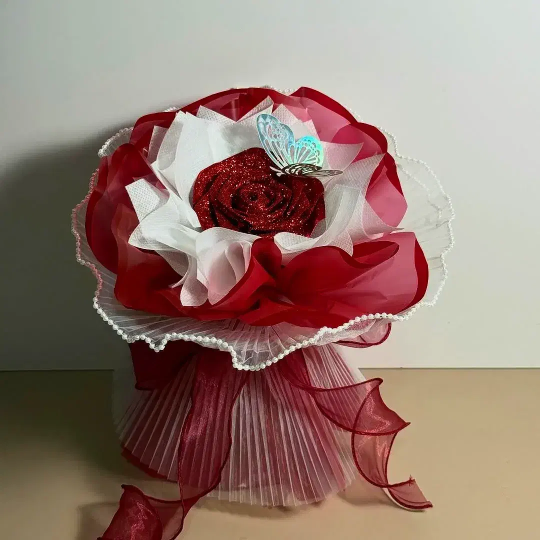 دسته گل جاودان روبانی برای انواع مناسبتهای خاص|گل مصنوعی|لاهیجان, شهرک فرهنگیان|دیوار