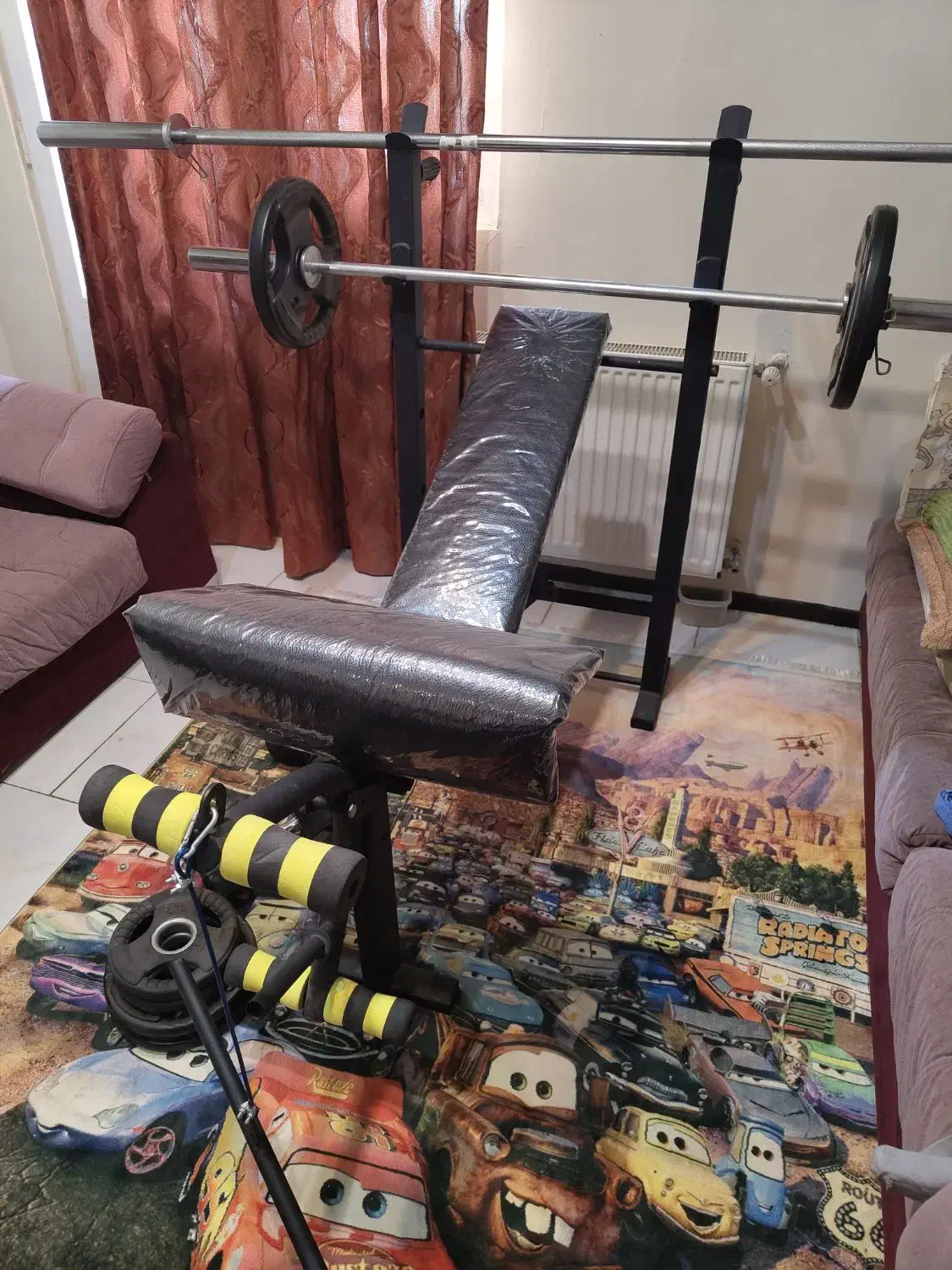 میز پرس ۱۰ کاره به همراه وزنه دمبل و هالتر|تجهیزات ورزشی|پردیس, فاز ۱۱|دیوار