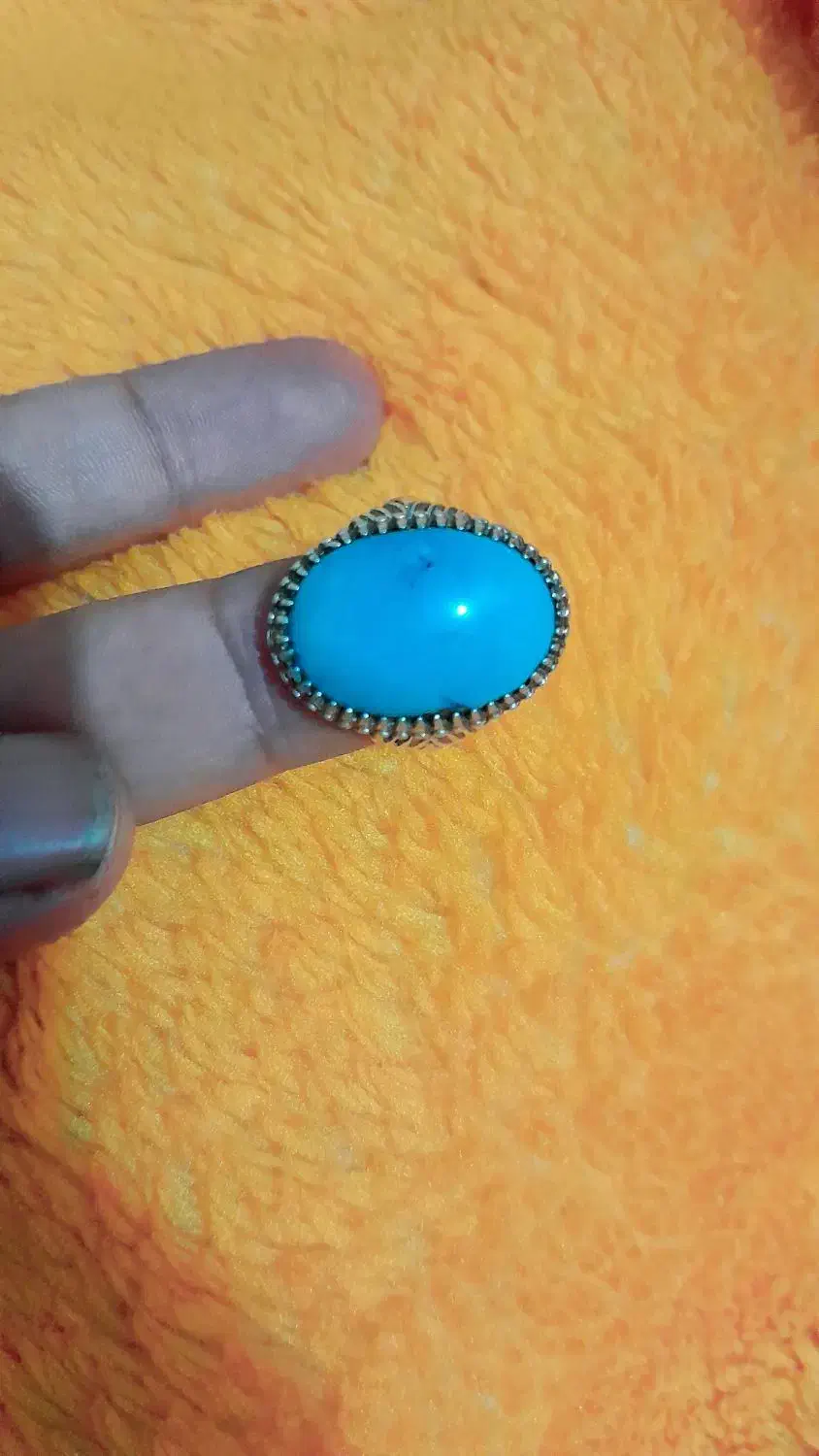 انگشتر نقره فیروزه کرمان رنگ ثابت|جواهرات|کرخه, |دیوار