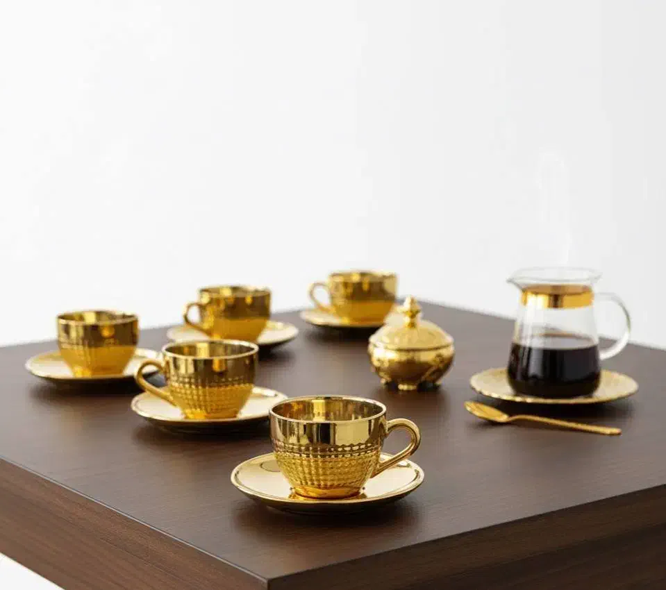 فنجان طلایی میوه خوری شیرینی خوری|ظروف سرو و پذیرایی|چهاردانگه (تهران), |دیوار