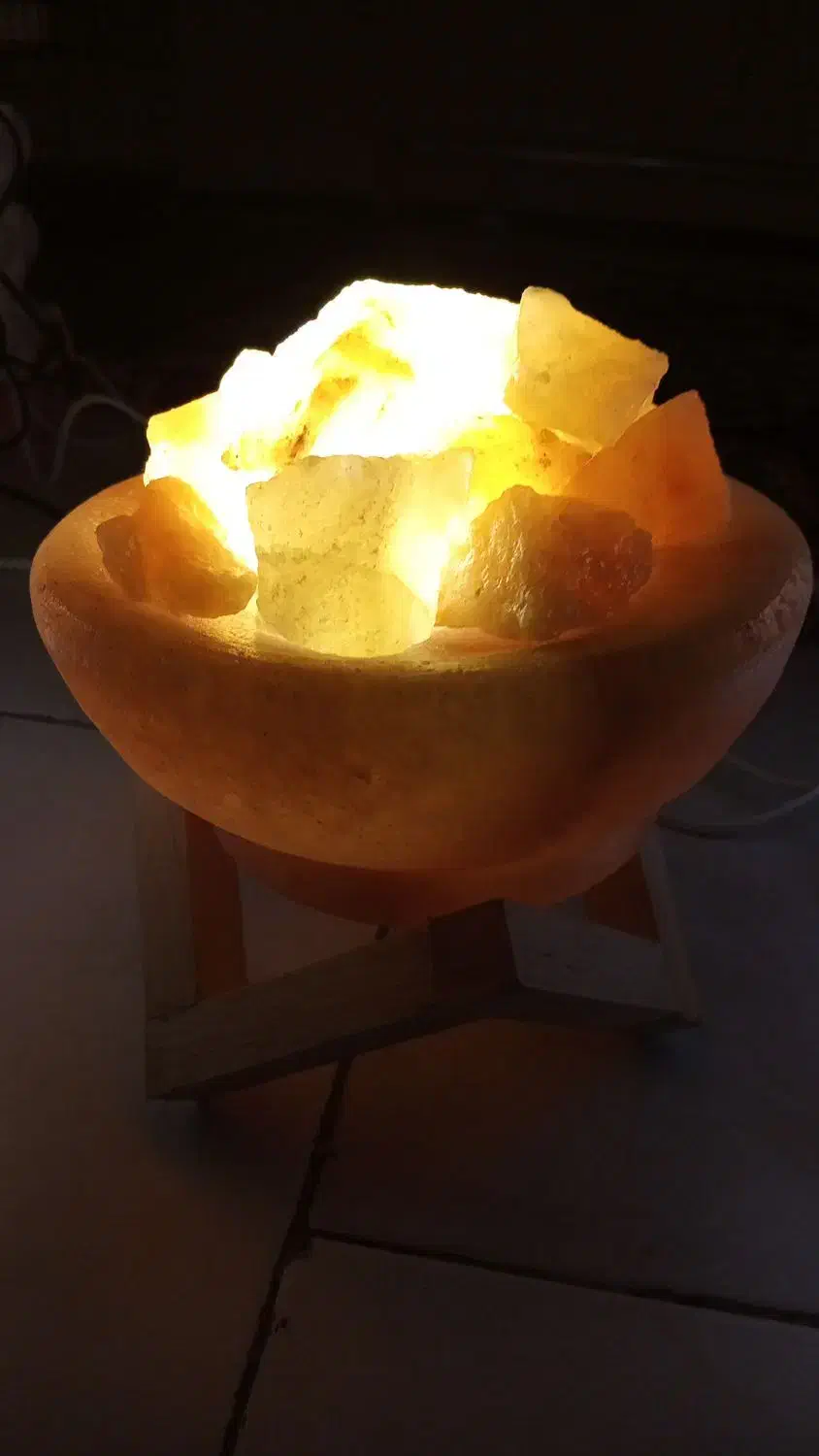 آباژور سنگ نمک چراغداربرقی|چراغ خواب و آباژور|پردیس, فاز ۱۱|دیوار