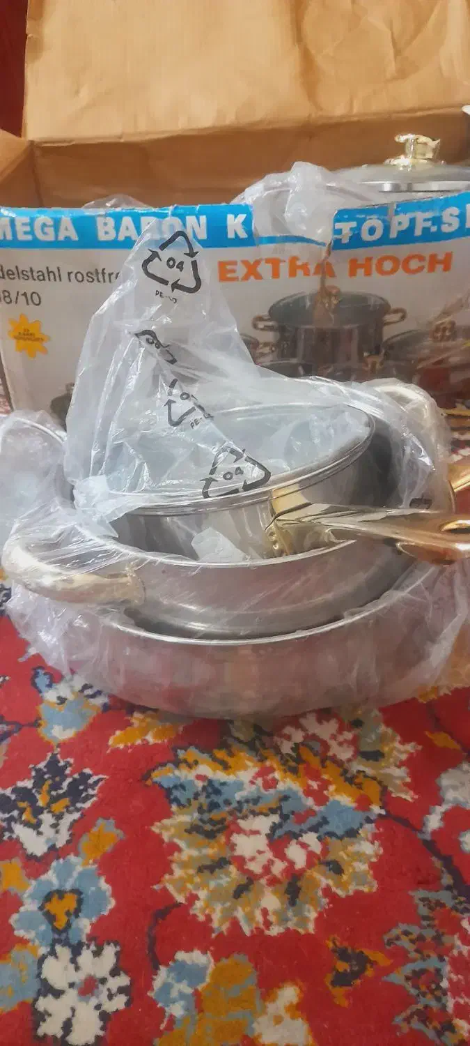 سرویس ۱۲ پارچه قابلمه استیل با کفی سه لایه المانی|ظروف پخت‌وپز|ملایر, |دیوار