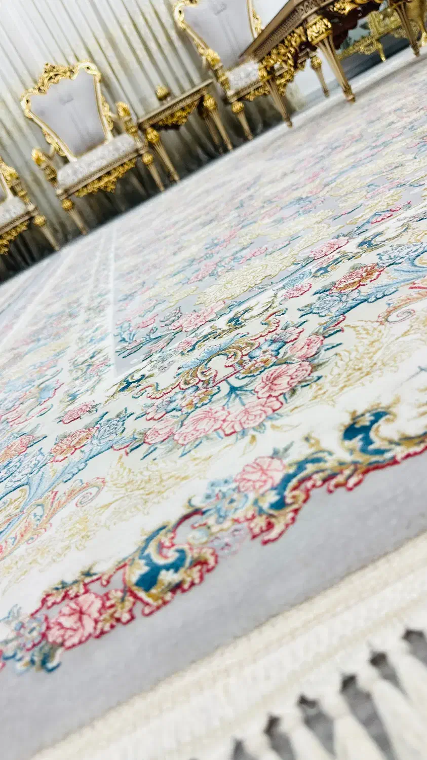 فرش طرح ناز گل با گلیم طرح اسراف|فرش|بوکان, |دیوار