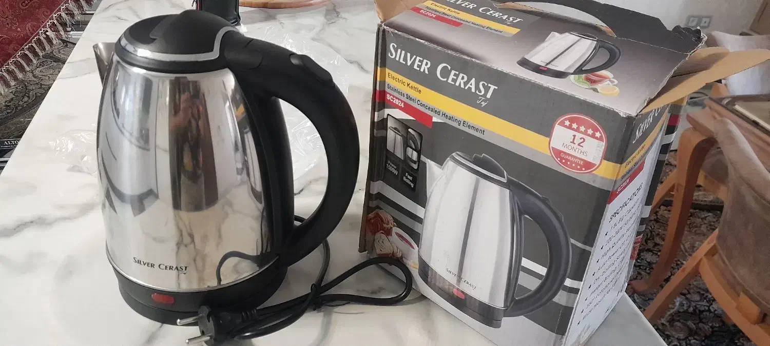 کتری برقی silver cerast|سماور، چای‌ساز، قهوه‌ساز|شیراز, بعثت|دیوار