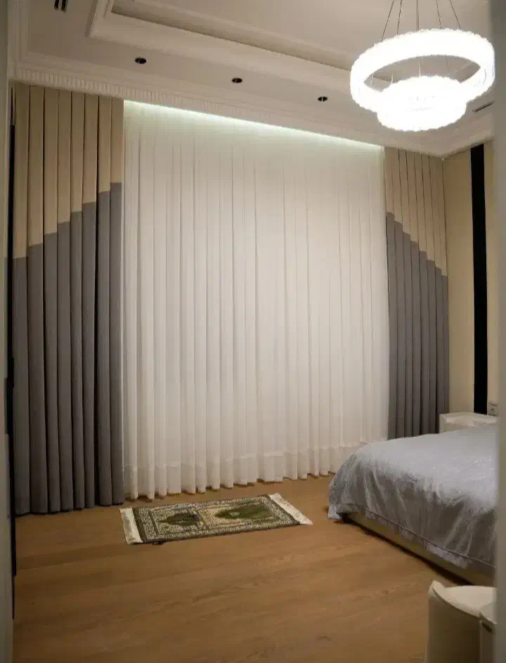 فروش ونصب انواع پرده آماده پانچ مینیمال زبرا پلیسه|پرده، رانر، رومیزی|اهواز, کیان اباد|دیوار