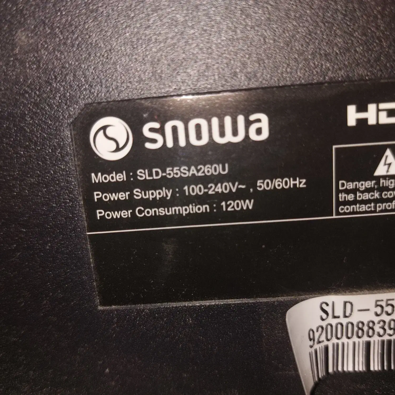 تلویزیون ال ای دی شکسته ۵۵ اینچ اسنوا|تلویزیون و پروژکتور|گنبد کاووس, |دیوار