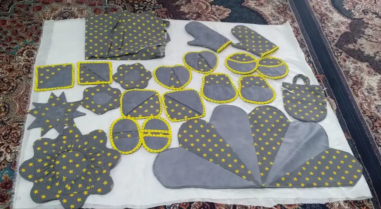 دوخت سرویس آشپزخانه پارچه ای|سفره، حوله، دستمال آشپزخانه|اراک, |دیوار