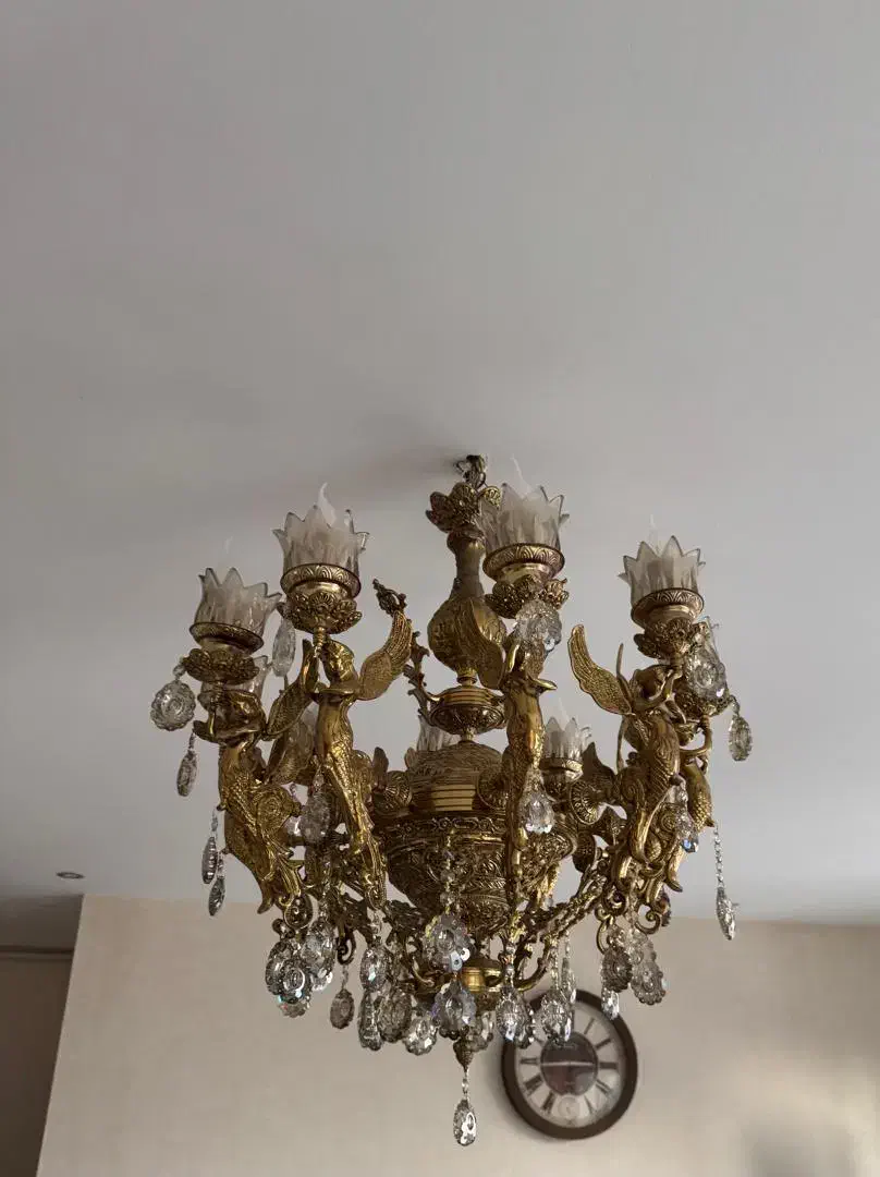 لوستر برنجی|لوستر و چراغ آویز|فشم, |دیوار