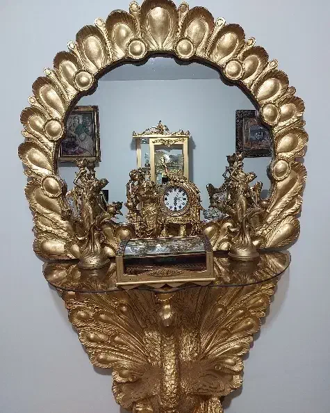 مجسمه طاووس آینه وشمعدان وساعت وجا قرآن ست|صنایع دستی و سایر لوازم تزئینی|پاکدشت, پاکدشت (مامازند)|دیوار