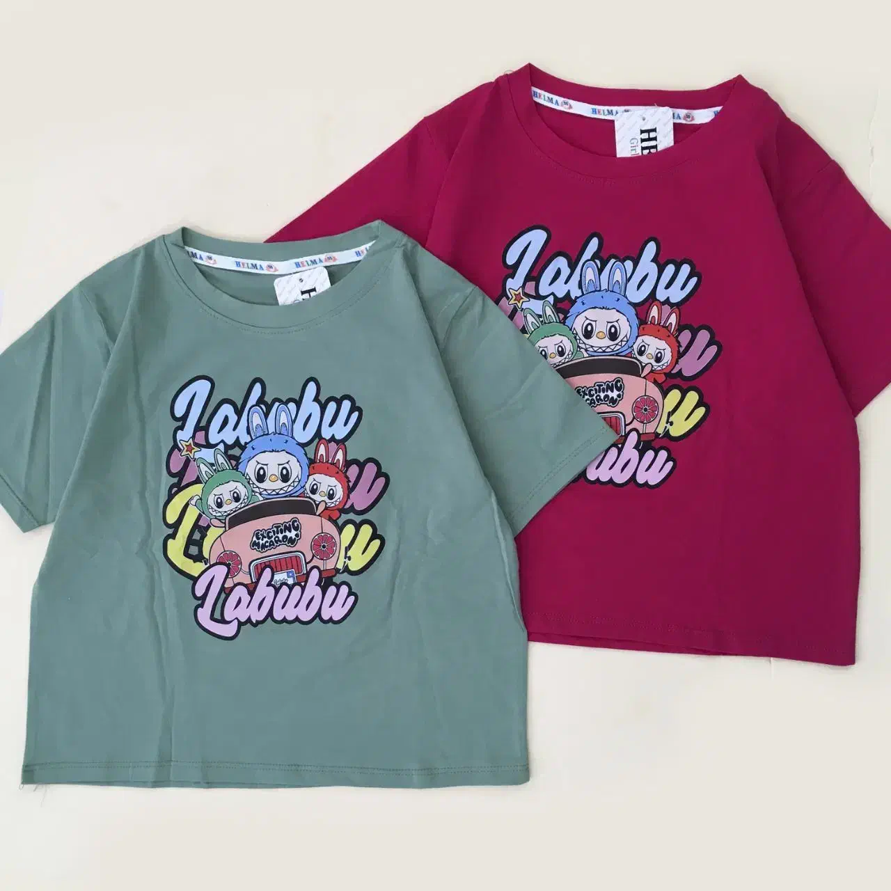 تیشرت کراپ دخترانه طرح لبوبو و کرومی سایز ۴۵ تا ۶۵|کفش و لباس بچه|اصفهان, کوی امیریه|دیوار