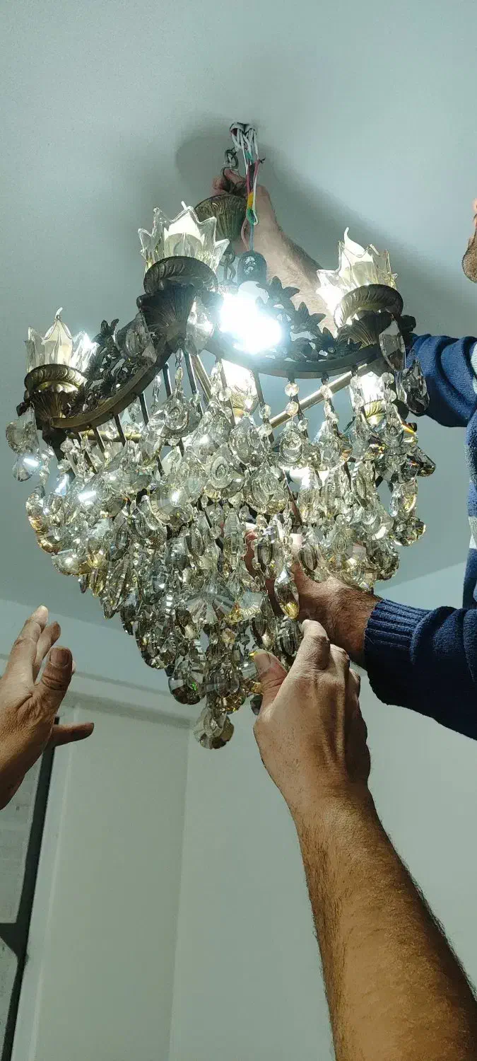 لوستر برنجی ۵شعله|لوستر و چراغ آویز|تهران, طیب|دیوار